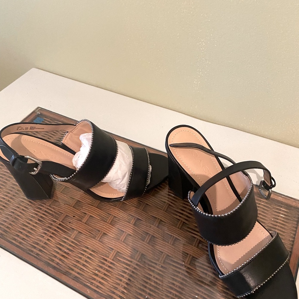New Black Coach Sandals
